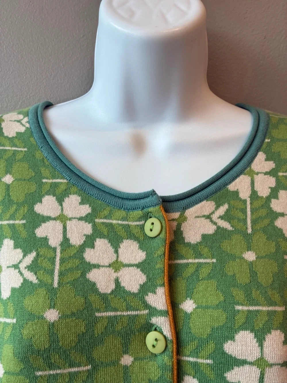Gudrun Sjoden 4-Leaf Clover Cotton Cardigan, Medium - Picture 2 of 8